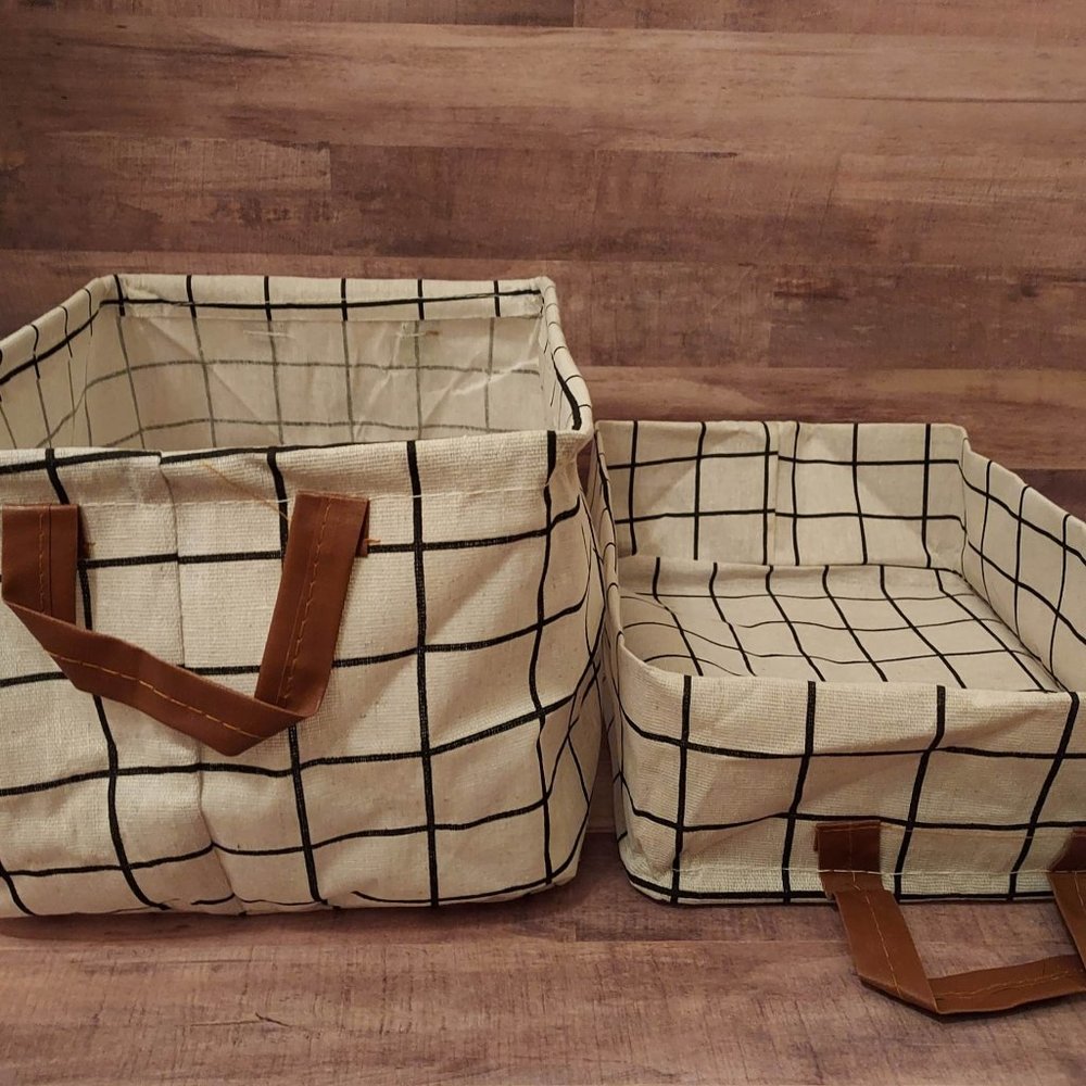 *1 DAY SALE* (3) Collapsible Foldable Sizeable Organization Storage Bins Baskets - Picture 4 of 16